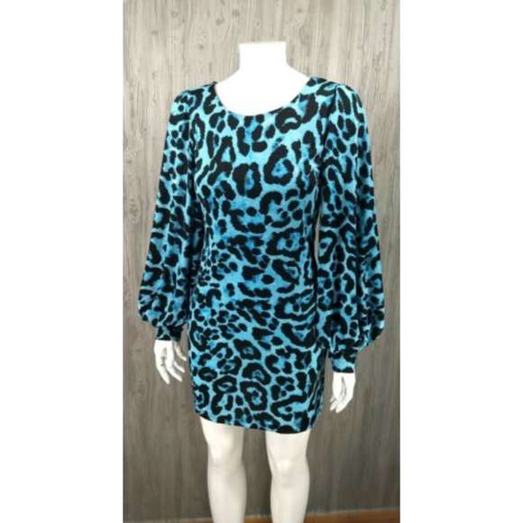 ax paris green leopard print dress
